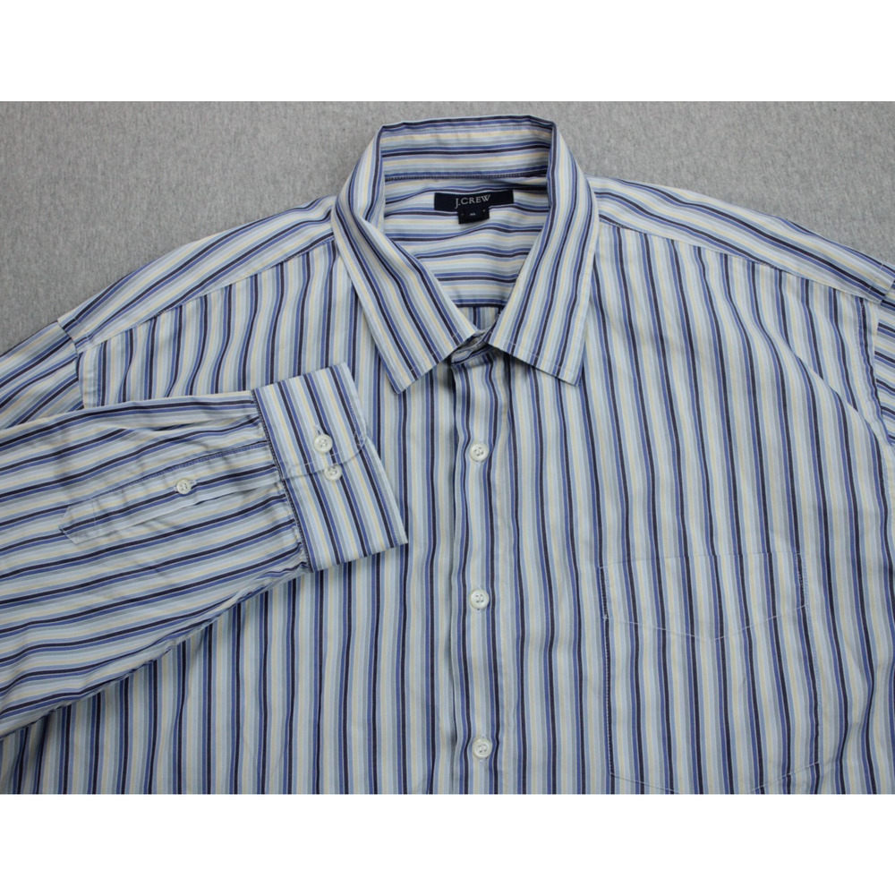 J Crew Shirt Mens Size XL Striped 100% Cotton Long Sleeve Button Up